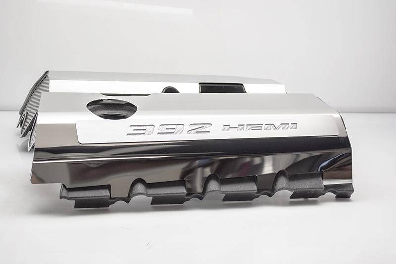 American Car Craft "392" Polished Fuel Rail Covers (CARBON FIBER): 300 / Challenger / Charger 6.4L 392 2011 - 2024